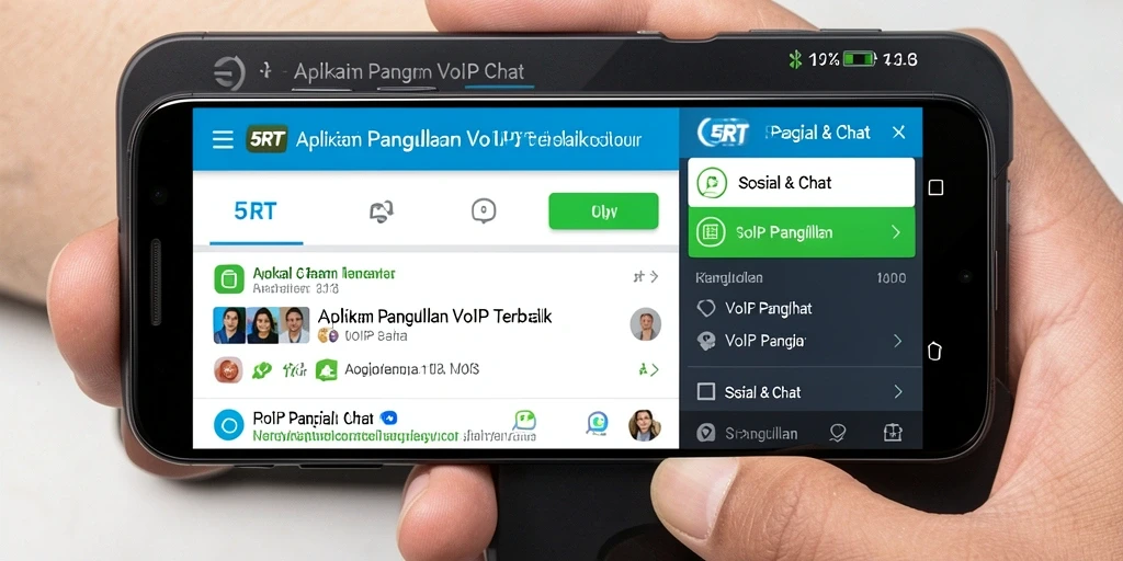 Antarmuka aplikasi 5RT menampilkan fitur VoIP Panggilan yang intuitif dan mudah digunakan.