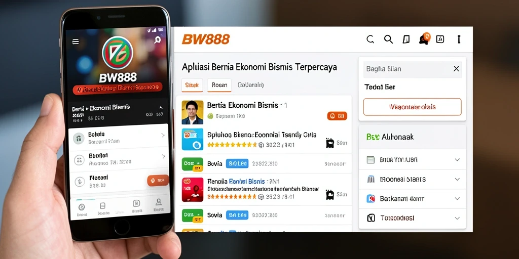 Tampilan antarmuka BW888 yang modern dan informatif untuk berita ekonomi.
