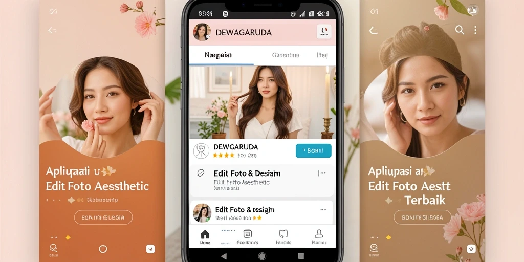 Antarmuka user-friendly DEWAGARUDA untuk edit foto aesthetic.