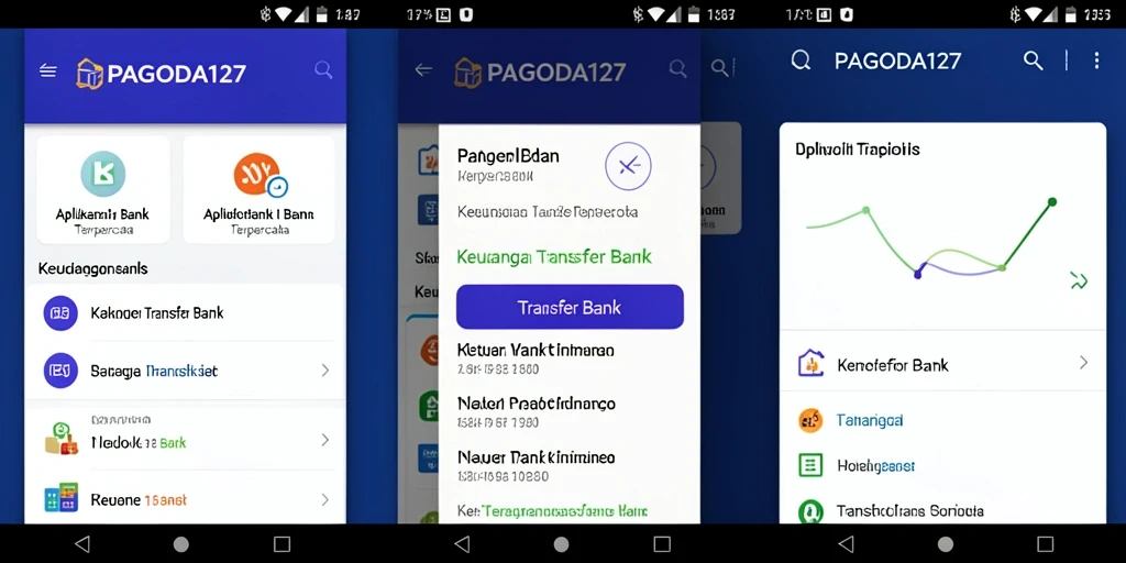 Antarmuka aplikasi PAGODA127 untuk transfer bank yang mudah dan cepat.