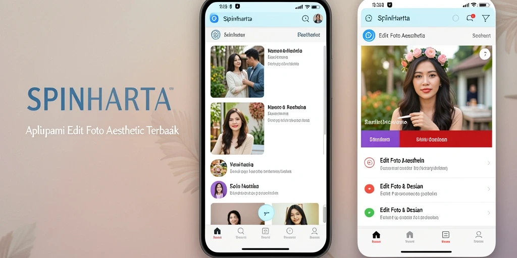 Screenshot antarmuka SPINHARTA menunjukkan pengeditan foto yang mudah dan efektif.