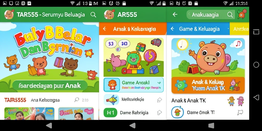 Antarmuka pengguna yang cerah dan ramah anak di TAR555.