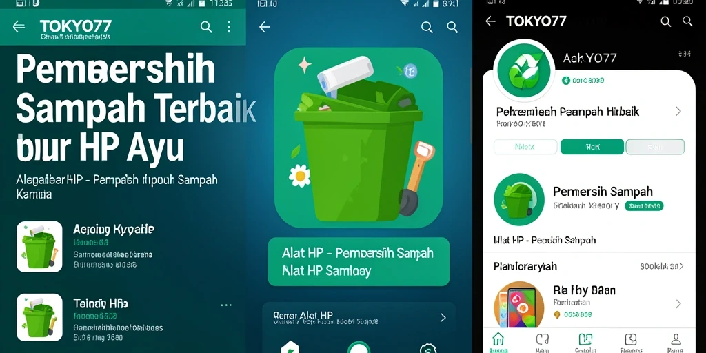Antarmuka TOKYO77 yang sederhana dan fungsional untuk pembersihan sampah.