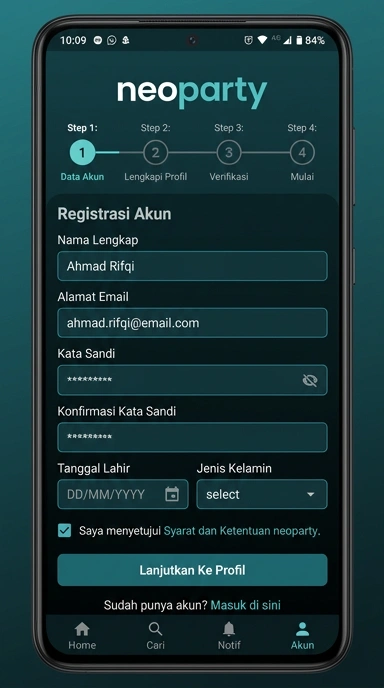Panduan Lengkap Buat Akun Neoparty untuk Android